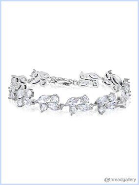 Cubic Zirconia Tennis Bracelet for Women Bridal Wedding Jewelry Gift